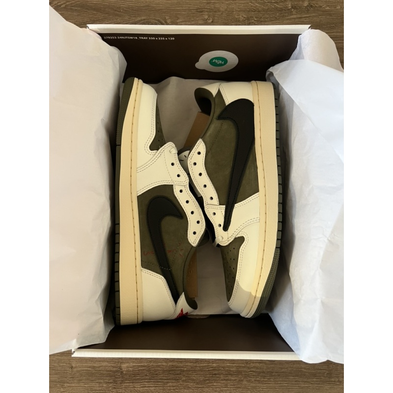 Travis Scott Jordan 1 Low Medium Olive Sz 9.5