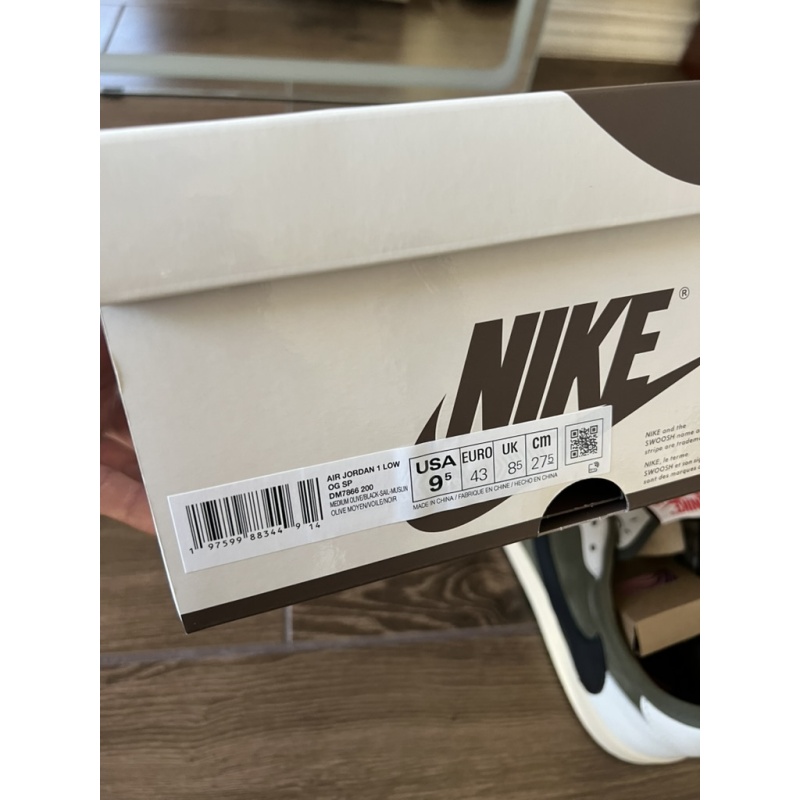 Travis Scott Jordan 1 Low Medium Olive Sz 9.5